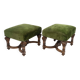 Important Pair of Sculpted Walnut Stools, Louis XIV Style