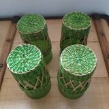 4 orangeade glasses with braided base