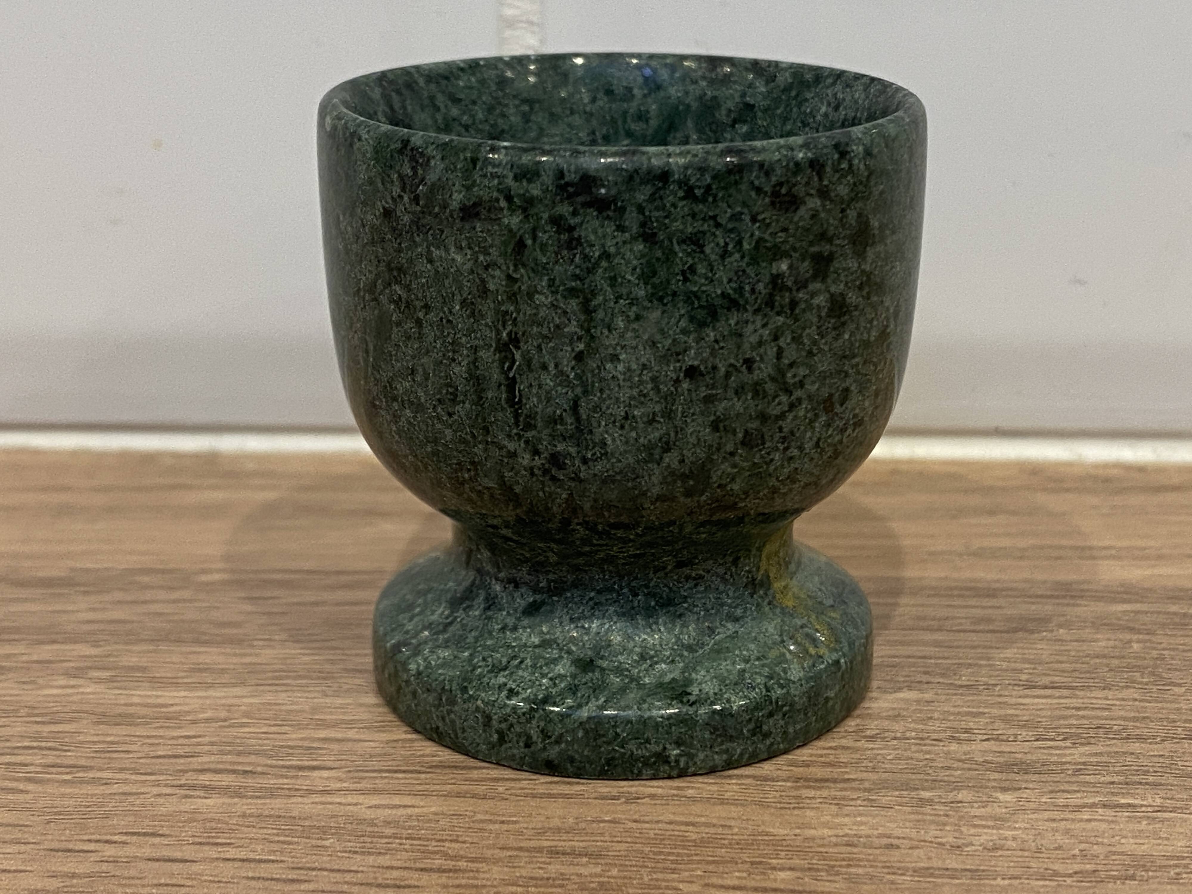 Green marble egg cup