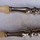 Cutlery with salad in filled silver (minerva hallmark) and ivory, late nineteenth