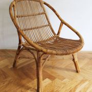 1960's Set of Four Rattan Armchairs and Side Table by Jaroslav Prochazka for ULUV