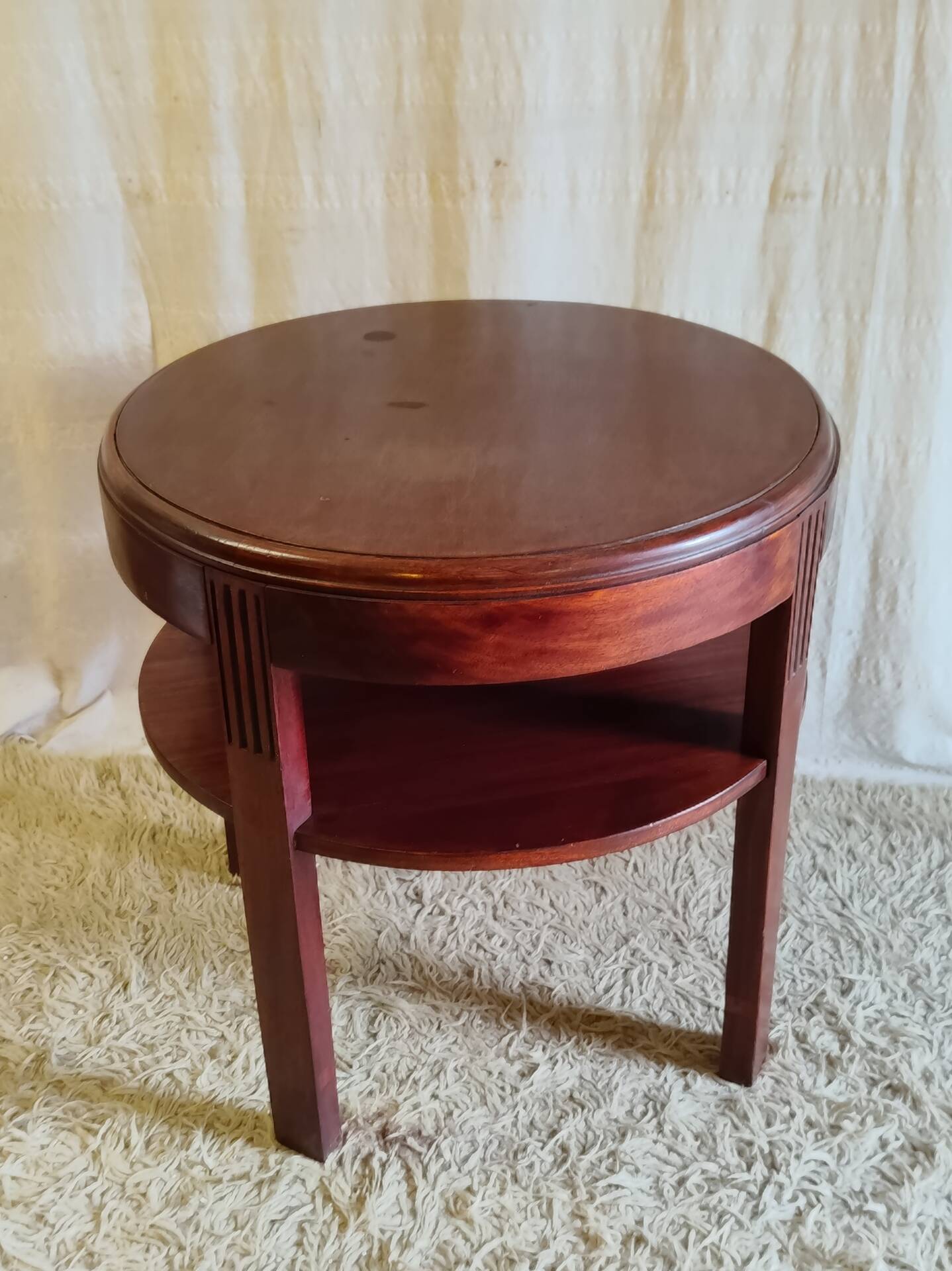 Art Deco side table in solid wood - 1940s/50s