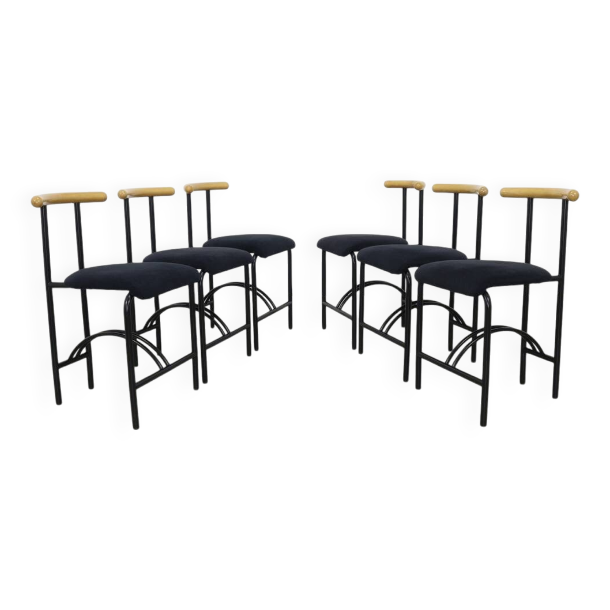 Postmodern dining chairs, 1980s, set of 6