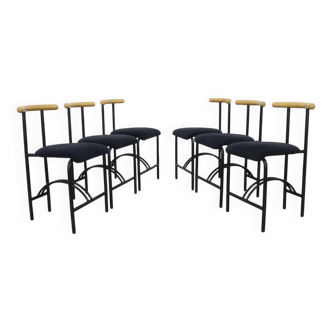 Chaises de salle à manger postmodernes, années 1980, lot de 6