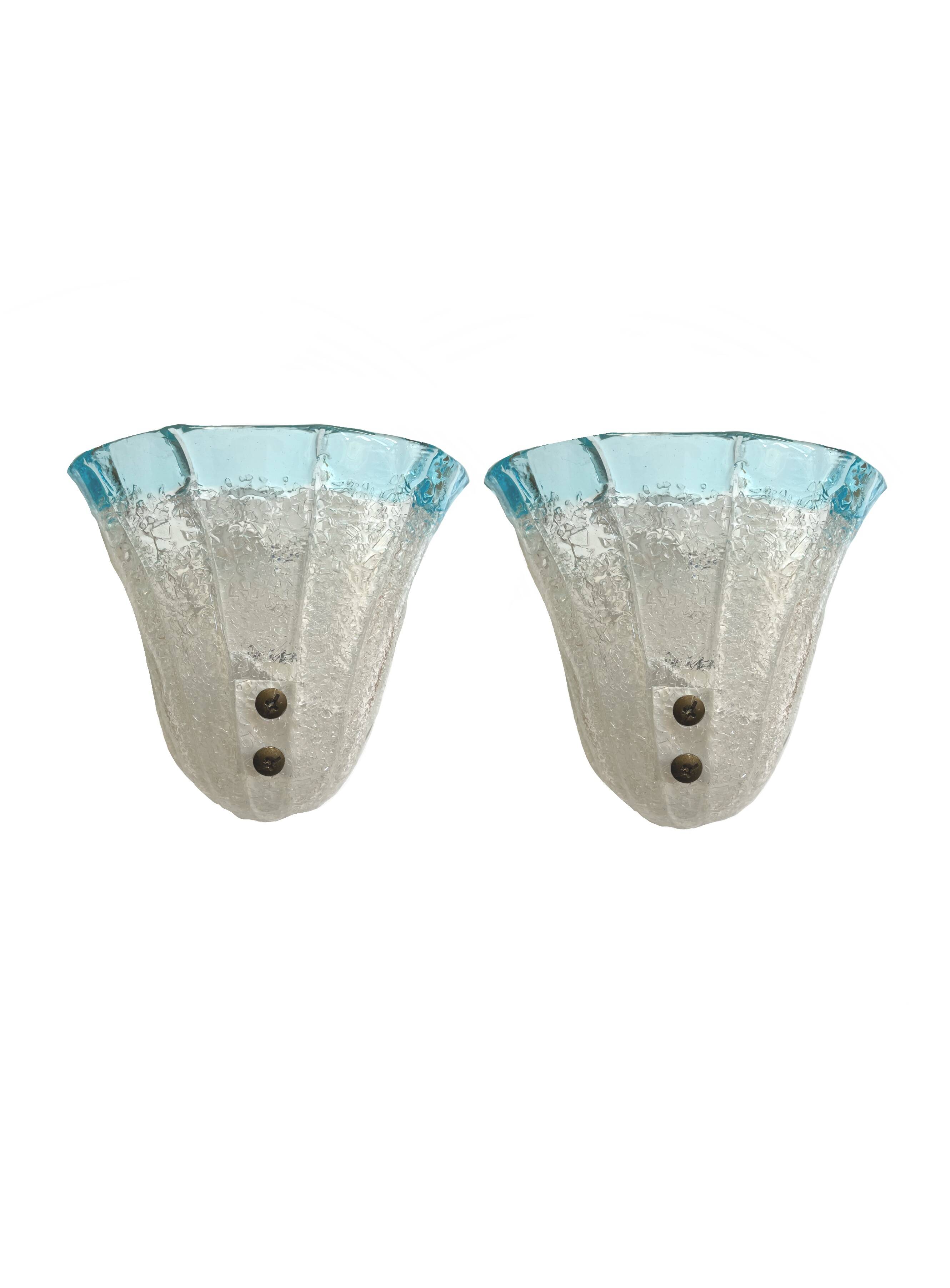 Pair of Murano Wall Sconces, Italy, 1970s