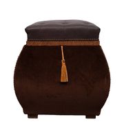 Stunning curved Velvet pouf with storage 1960s France