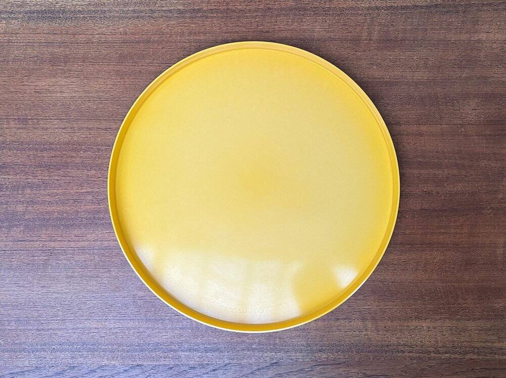 Yellow Melamine Plateau, Space Era, Mid-Century Swedish, 1960s