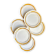 6 St Amand yellow and gold earthenware dinner plates