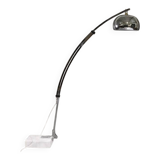 Height-adjustable arc-shaped floor lamp, metal and marble