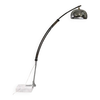 Lampadaire modèle arc réglable en hauteur, en métal et marbre