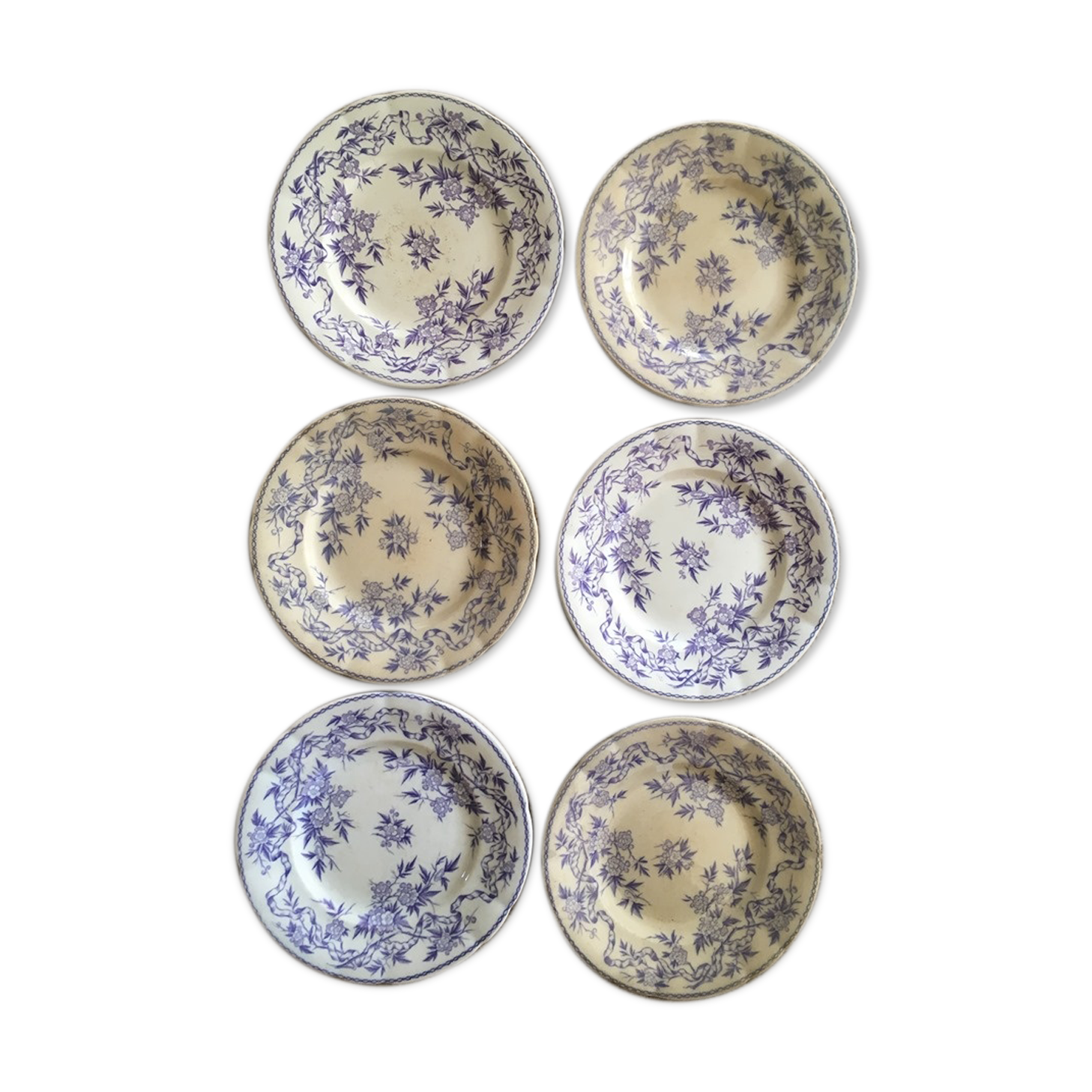 Six plates serves iron land U & C Sarreguemines collection "Thorn".