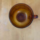 Salad bowl + 11 cups vereco frosted moulded amber glass 1970s vintage
