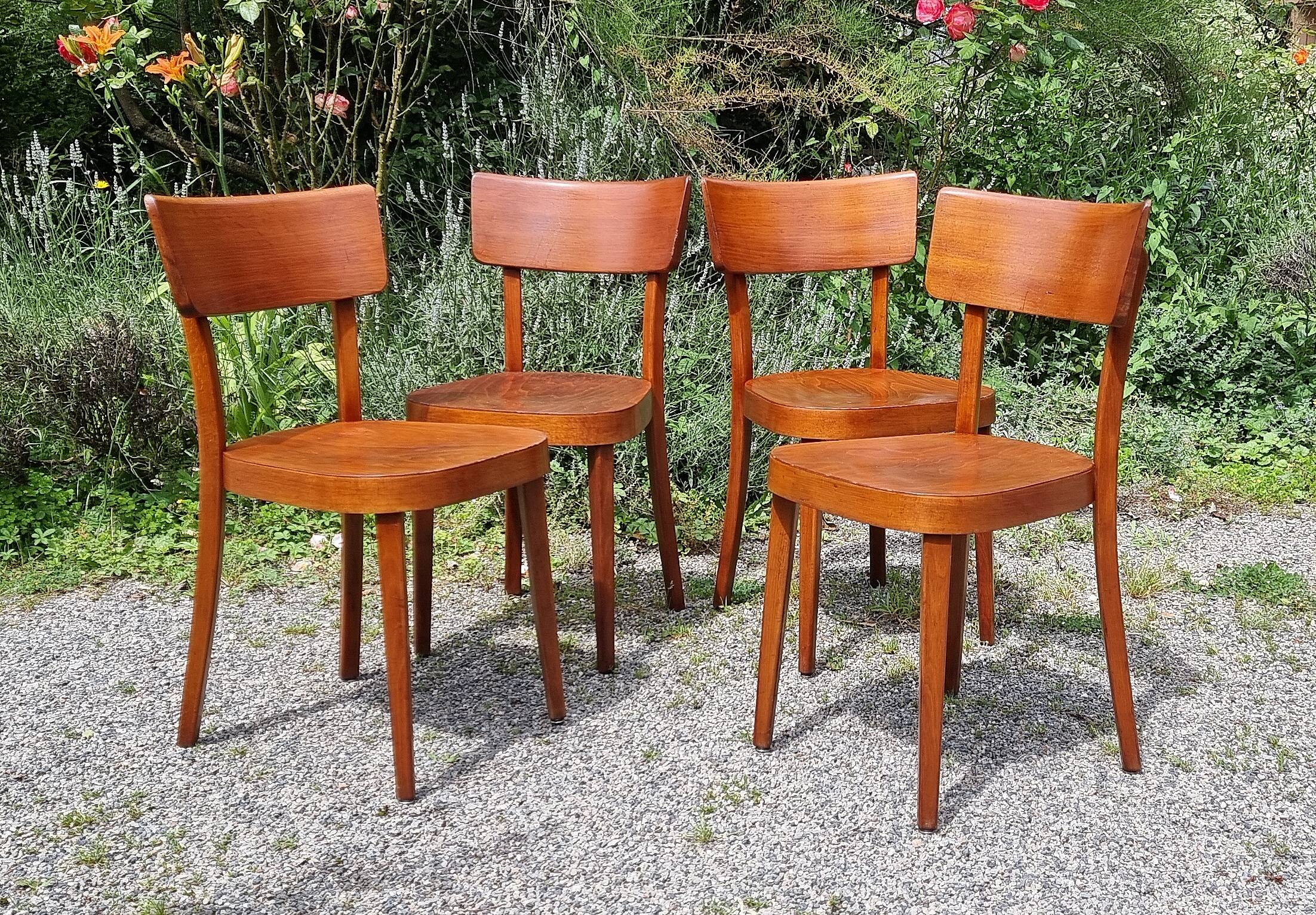 4 "classic" bistro chairs from Horgen-Glarus (Switzerland) 1950s