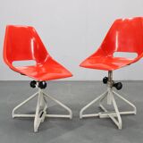 1960s Miroslav Navratil Set of Eight Fiberglass Chairs for Vertex, Czechosl