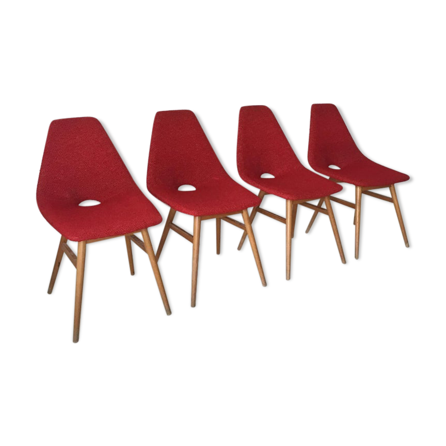 Midcentury hungarian chairs, side chairs by Judit Burian and Erika Szek, 1950s