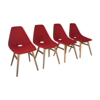 Chaises hongroises du milieu du siècle, chaises latérales de Judit Burian et Erika Szek, années 1950