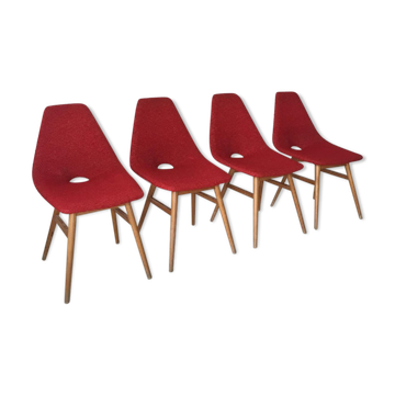 Chaises hongroises du milieu du siècle, chaises latérales de Judit Burian et Erika Szek, années 1950