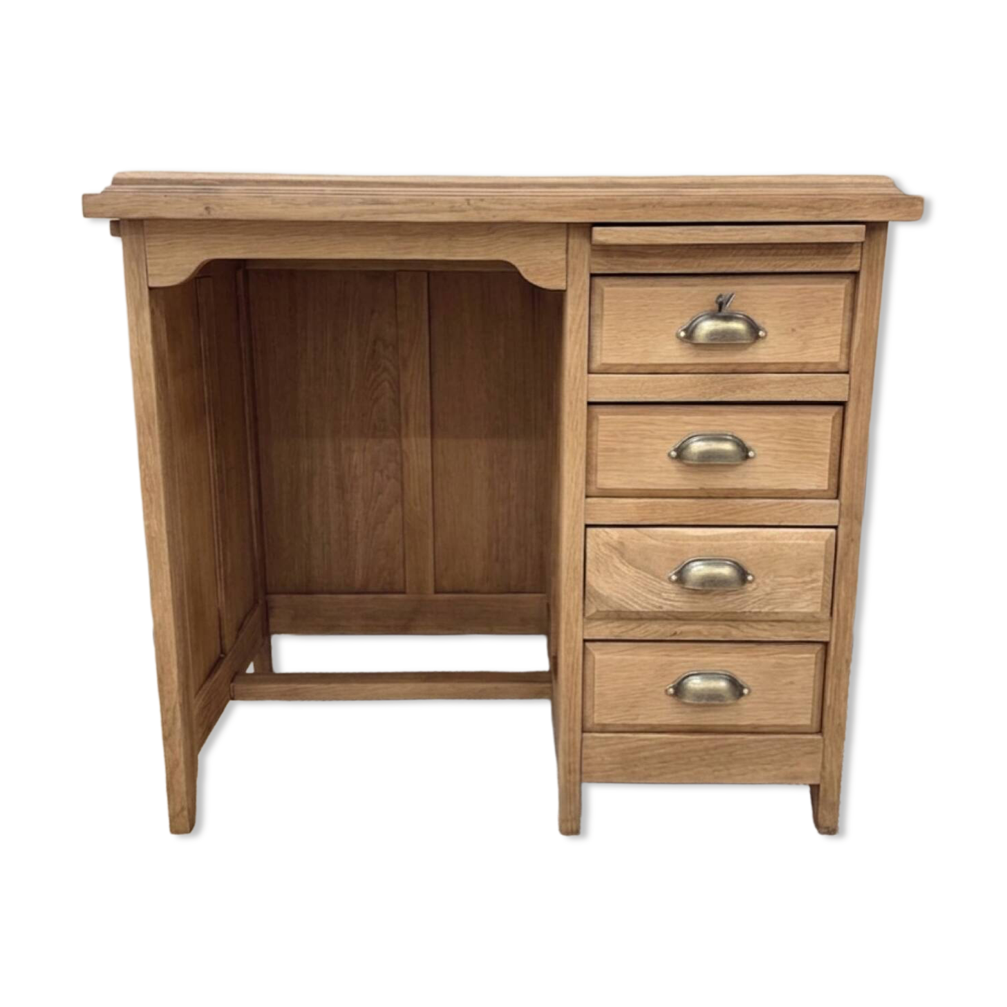 Restored antique oak desk - 4 drawers