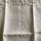 Sheet and pillowcases embroidered linen Richelieu old Castle