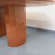 Vintage oval dining table in pink marble from the 70s 80s.