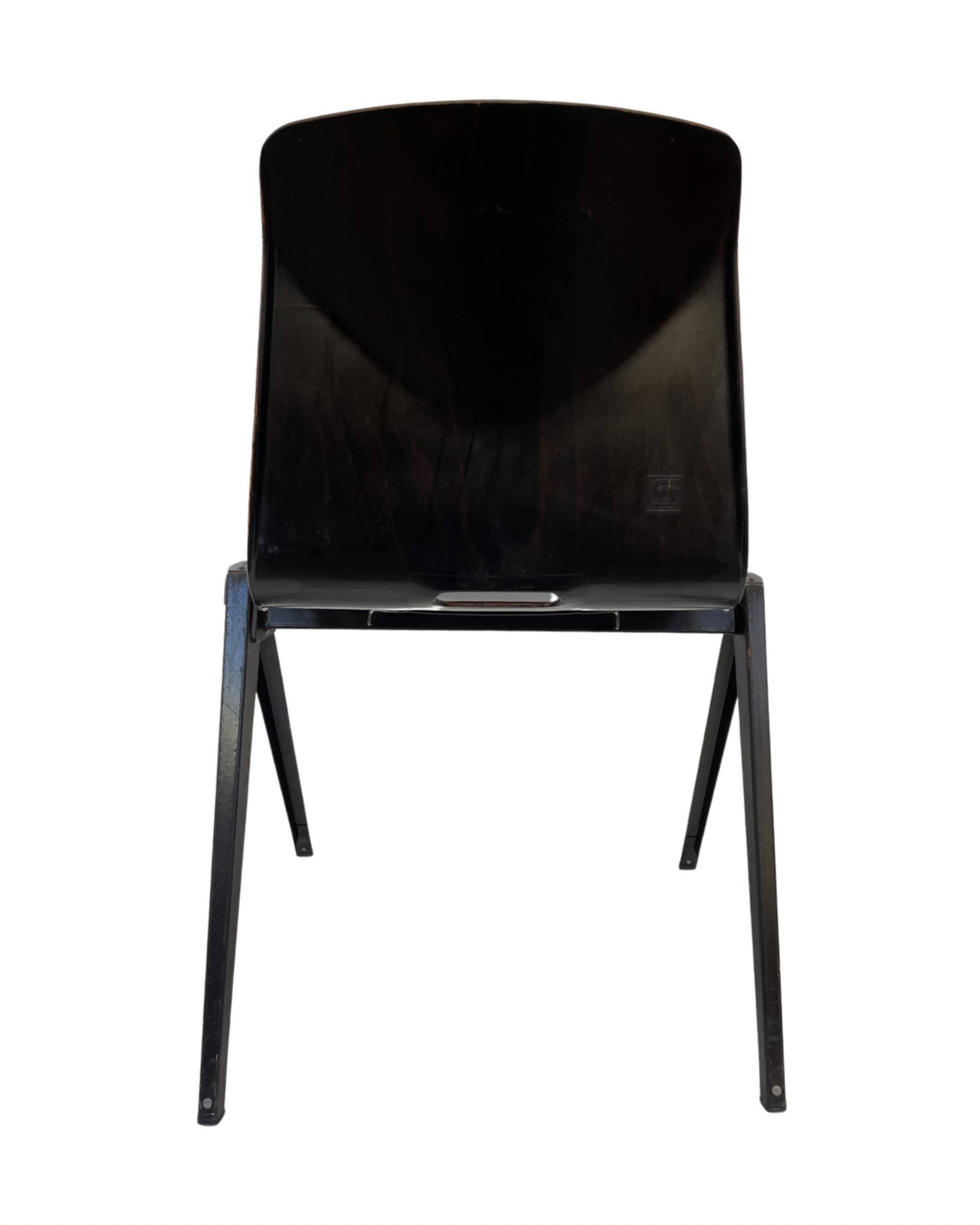 Set of four pagholz galvanitas s22 stackable school chair brown