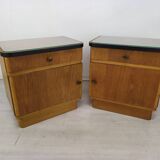 Pair of vintage oak bedside tables