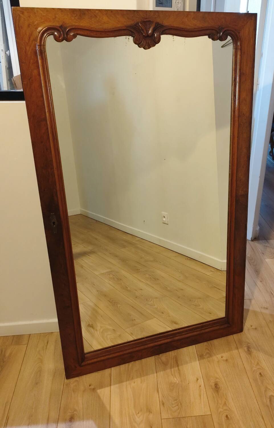 Antique mirror in solid wood