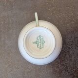 Set of polka dot porcelain cups and plates