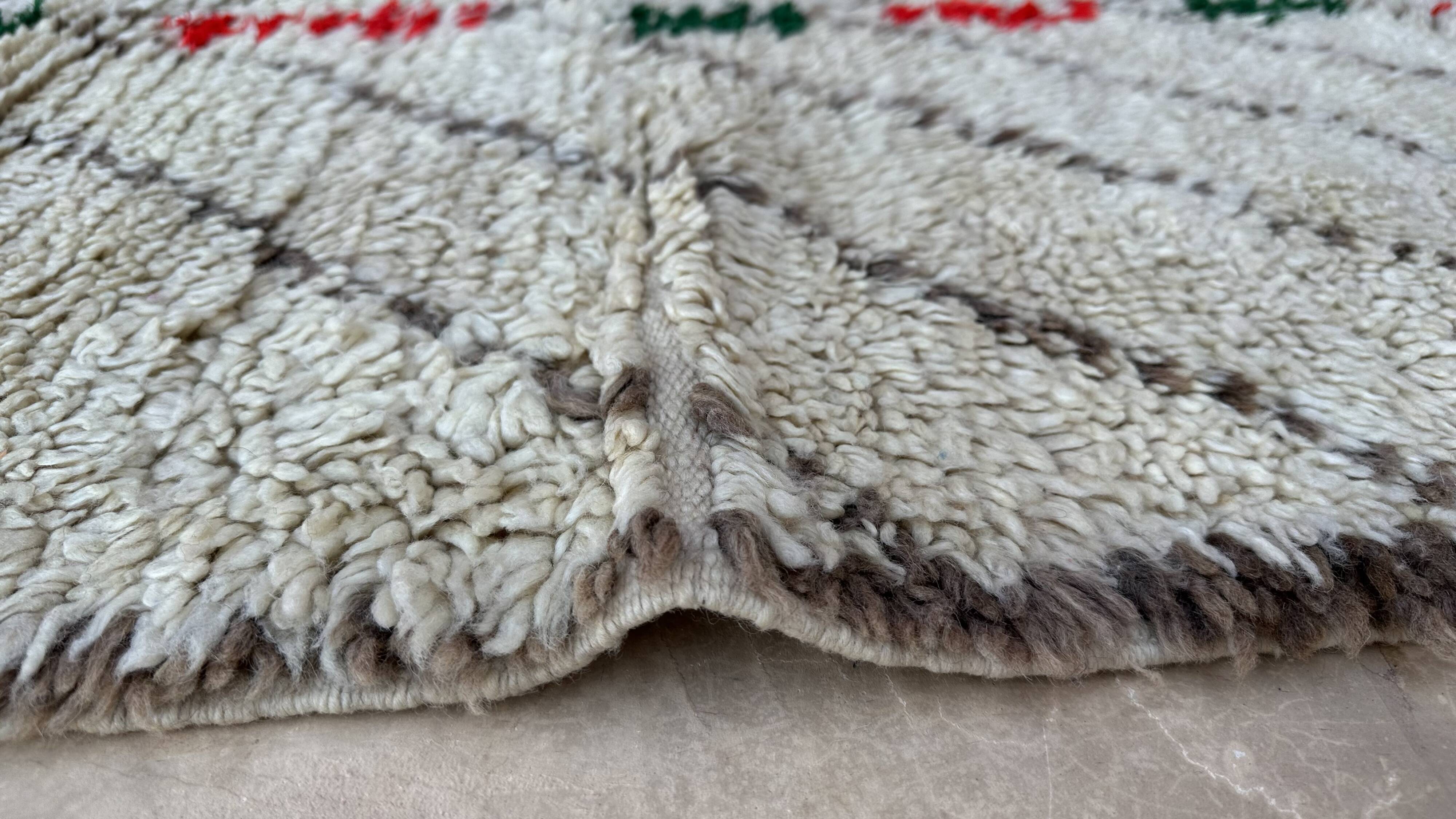 Tapis marocain beige - 103 x 253 cm