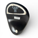 Cuba AZA Germany ceramic vase with a brown stripe.