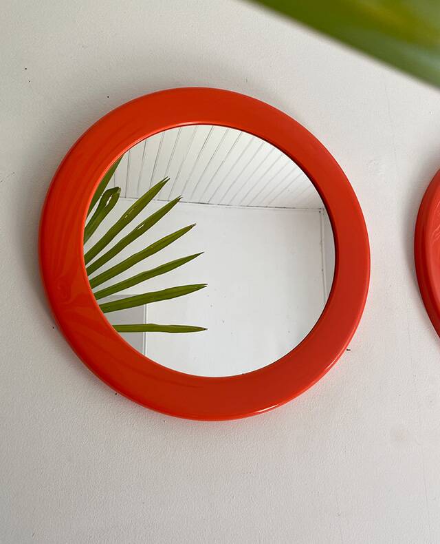 Round orange mirror SYLA 1970