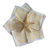 Set of 6 monogrammed damask tea towels