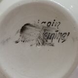 Two ivory cups and saucers from Sarreguemines