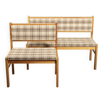 Pair of benches, corner benches, vintage