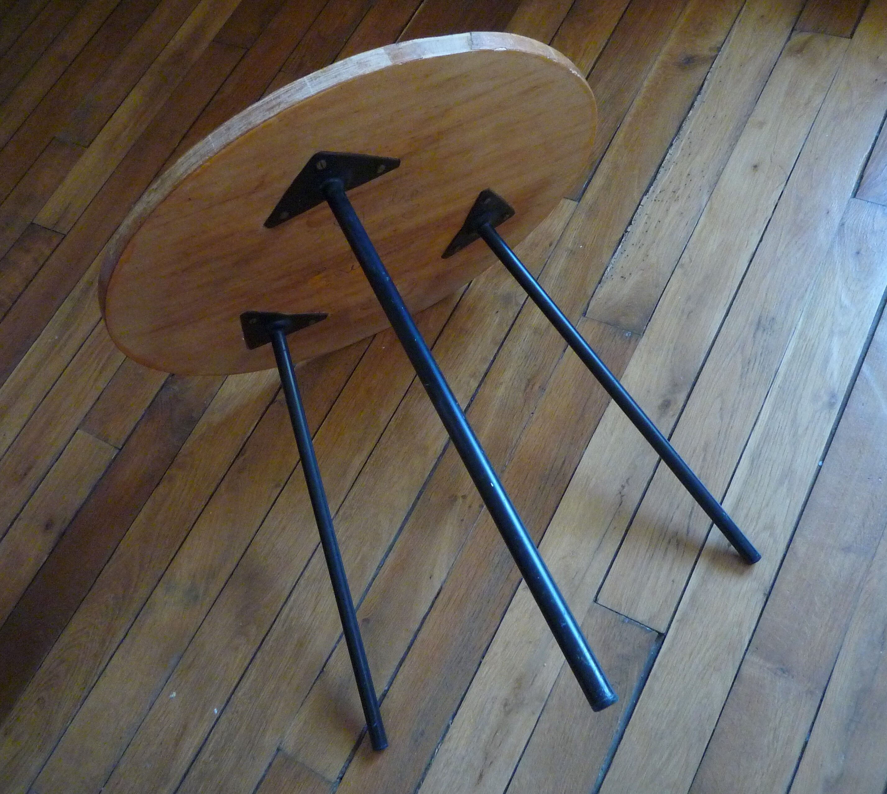 Side table in wood and metal vintage 1960s