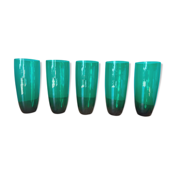 Set de 5 verres à liqueur et limonade vintage, du milieu du siècle à partir des années 1960 pour la décoration d’appartements