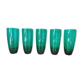 Set de 5 verres à liqueur et limonade vintage, du milieu du siècle à partir des années 1960 pour la décoration d’appartements