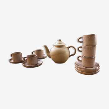 Set théière et tasses en grès