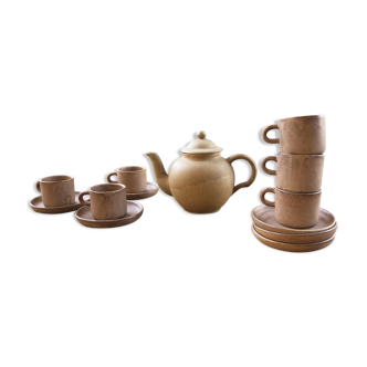 Set théière et tasses en grès