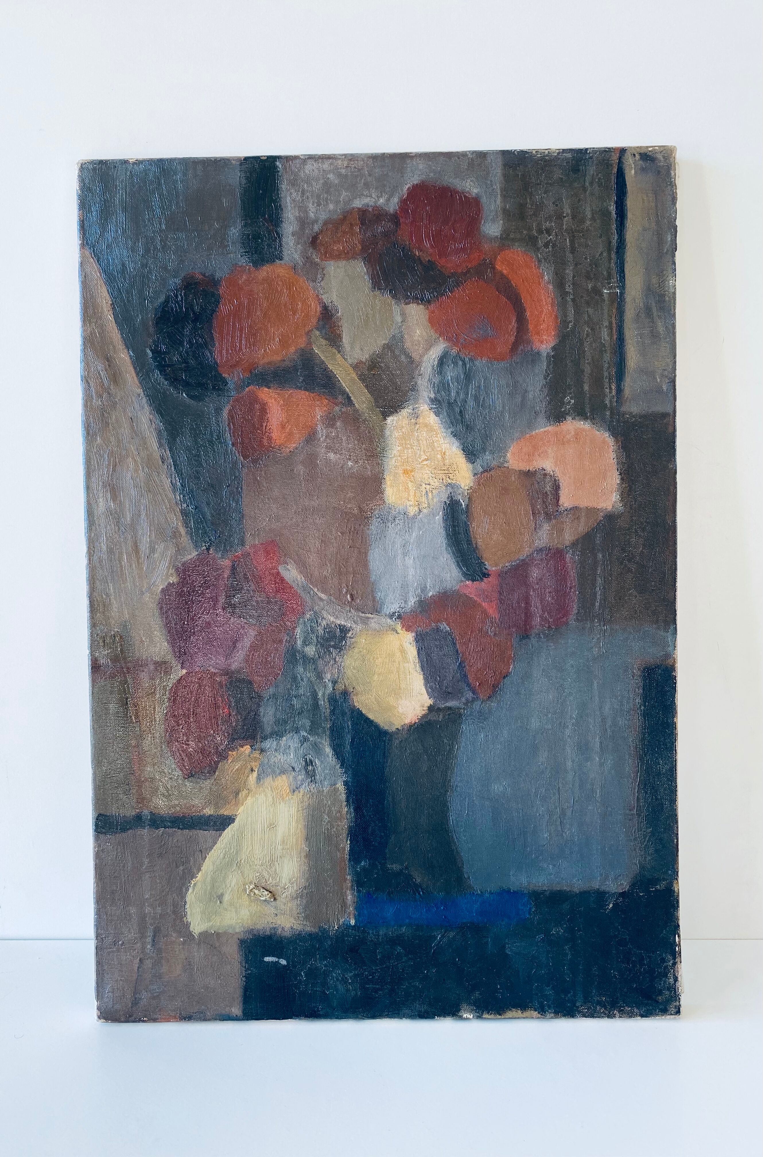 Oil on canvas stylized bouquet