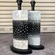 Pair of wooden lamp Maison Le Dauphin 80's