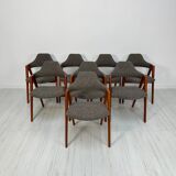 1960s set of 8 Compass teak dining chairs by Kai Kristiansen for Schou Andersen Møbelfabrik