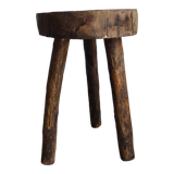 Vintage folk art tripod brutalist stool