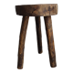 Vintage folk art tripod brutalist stool