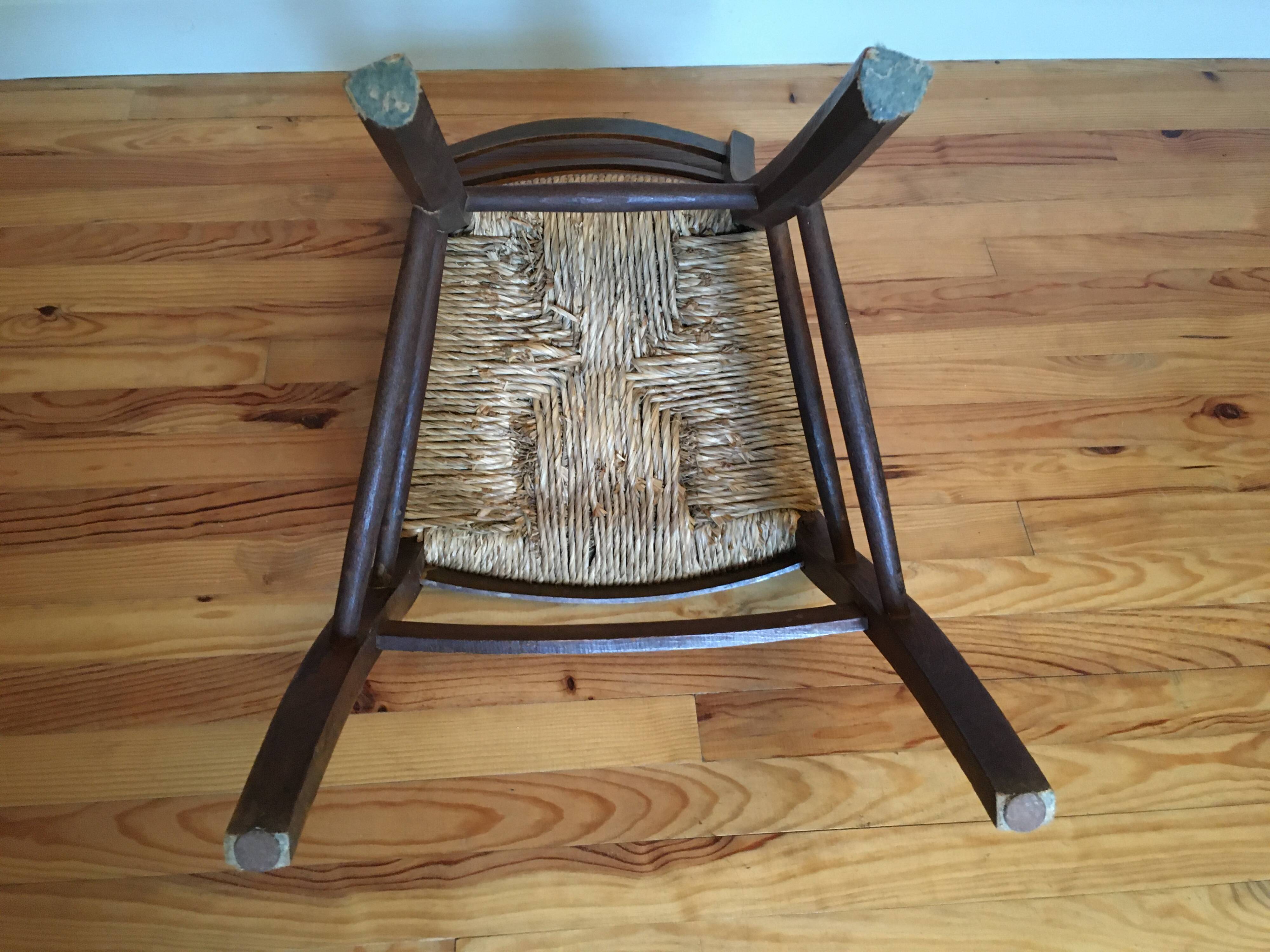 Chaise paillée bois