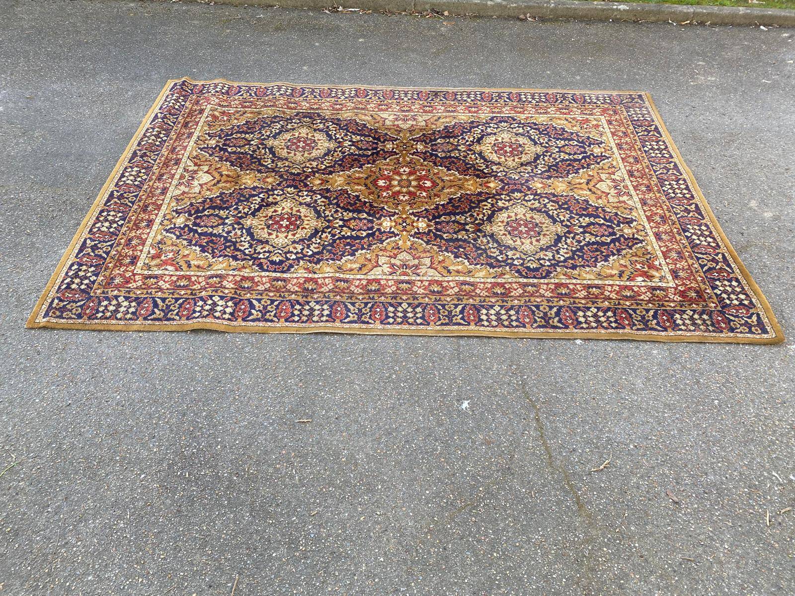 Burgundy floral wool oriental rug 200x300