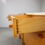 1960s František Mezulaník Mid-Century Maple Nightstands with Black and White Glass
