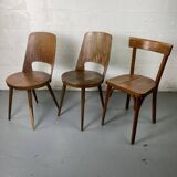 Set of 3 mismatched and damaged bistro chairs