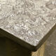 French 1970s slate & solid oak coffee table — textural slate slab, sculptural presence