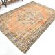 Pumpink Orange Turkish Vintage Rug, 191x272Cm